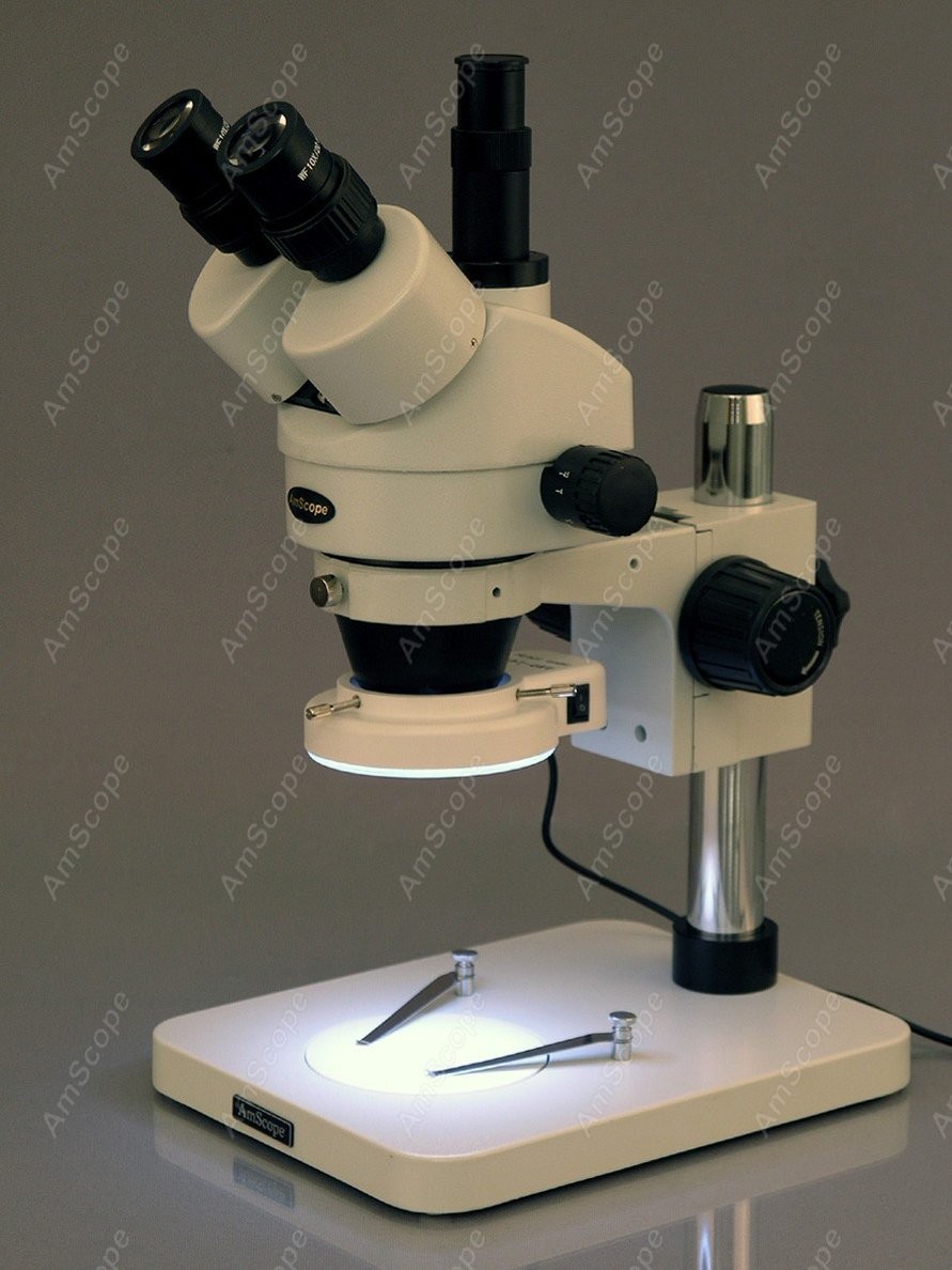 AmScope 삼안 줌 스테레오 현미경 7X-45X + - Trinocular Stereo Microscope 7X-45X 리뷰 및 가격
